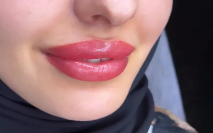Dudak renklendirme uygulaması sonrası görünüm
